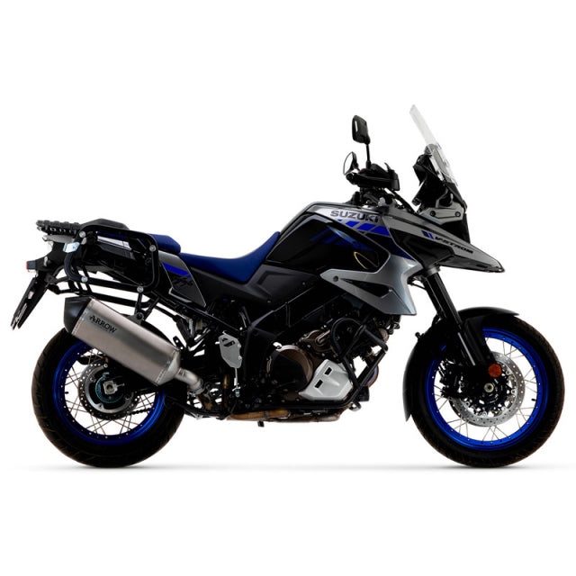 72502SK  Arrow Suzuki V-Strom 1000 /1050 2017-2025 Homologated Titanium Sonora Silencer With Carbon Endcap