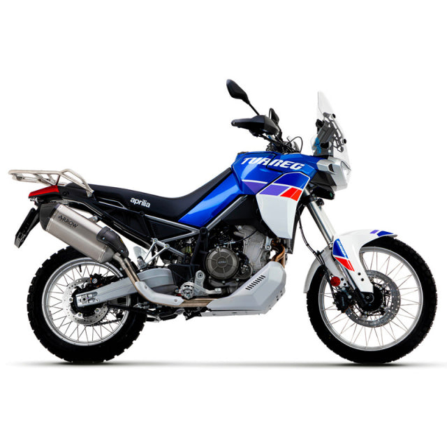 Arrow Aprilia Tuareg 660 '22 Sonora de titanio homologada con tubo de enlace soldado y tapa de carbono 72506sk