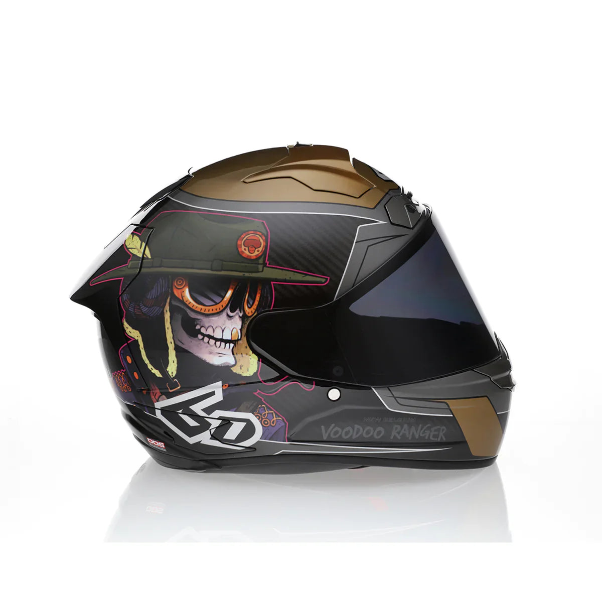6D ATS-1R Motorcycle Helmet - Voodoo Ranger - Gloss Black/Gold
