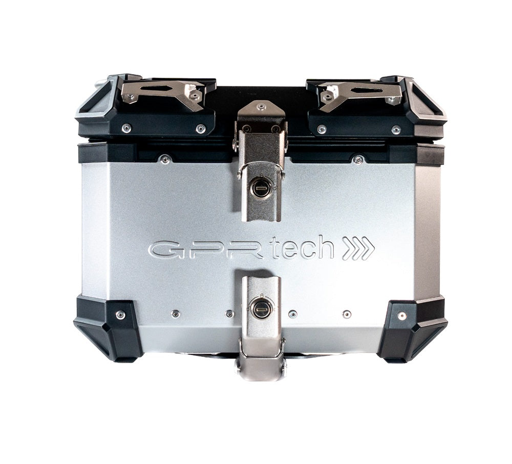 Honda CRF 300L / Rally 2025-2026 GPR Tech 26L Aluminum Top Case, Silver, with roof rack and mounting plate - photo 6