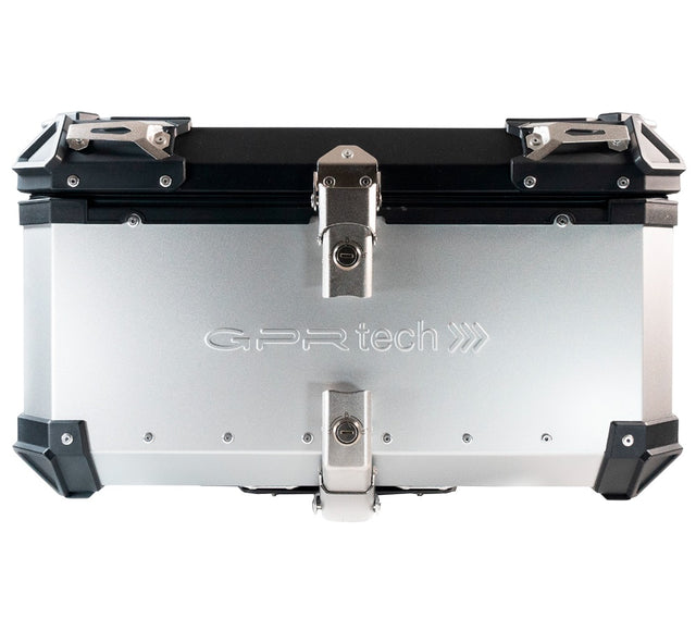 GPR Tech 55L Aluminum Universal Top Case, Silver with Mounting Plate - photo 1
