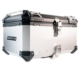 GPR Tech 55L Aluminum Universal Top Case, Silver with Mounting Plate and Backrest - photo 3