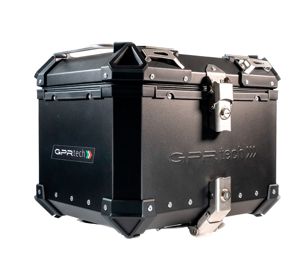 GPR Tech 35L Aluminum Universal Top Case, Black with Mounting Plate and Backrest - photo 3