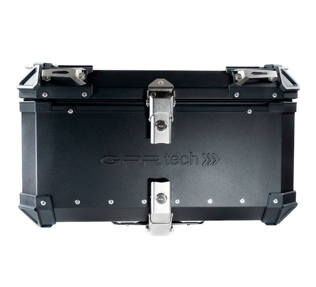 GPR Tech 55L Aluminum Universal Top Case, Black with Mounting Plate - photo 1