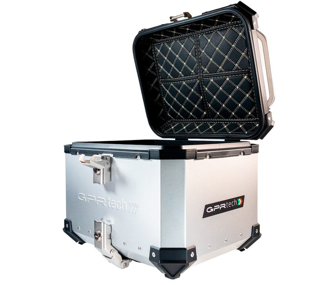 BMW F 650 GS 2004-2013 GPR Tech 35L Aluminum Top Case, Silver with Mounting Plate - photo 1