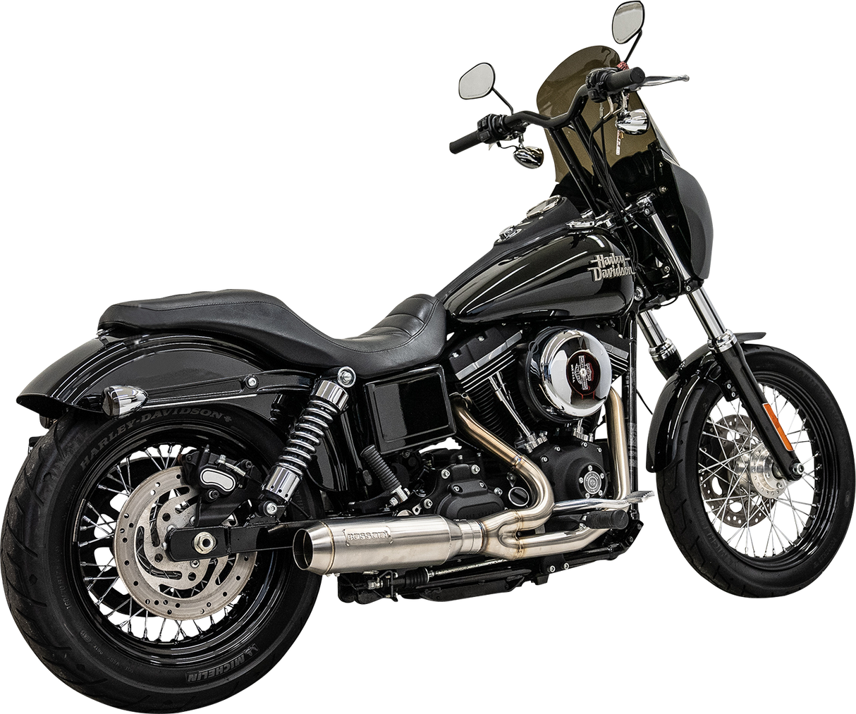 Sistema de escape BASSANI XHAUST 2 en 1 Ripper con silenciador Super Bike - Acero inoxidable 1D7SS 