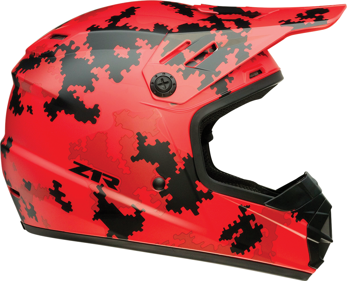 Z1R Youth Rise Motorcycle Helmet - Digi Camo - Red - Medium 0111-1461