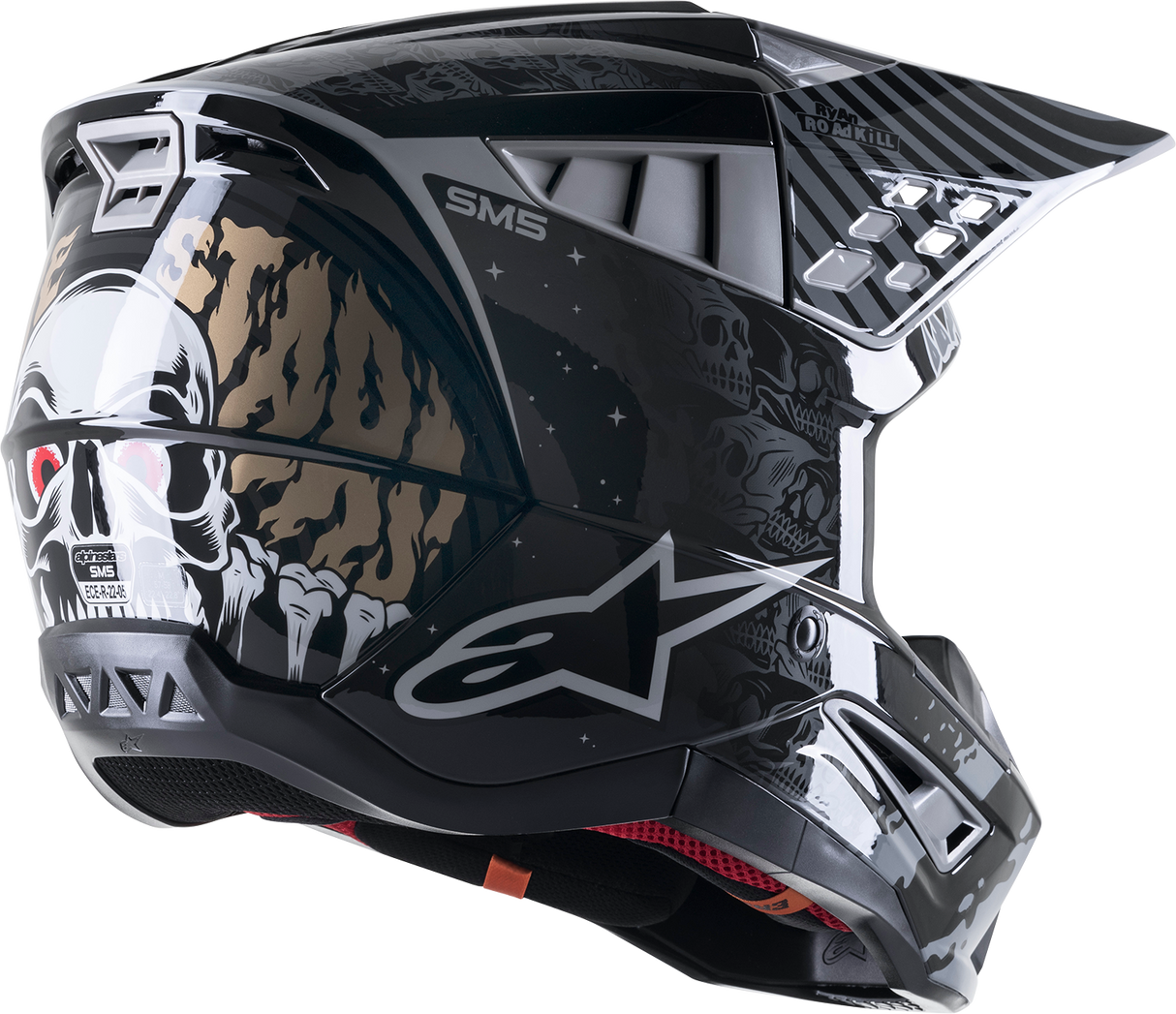 Casco de moto ALPINESTARS SM5 - Solar Flare - Negro brillante/Gris/Dorado - XL 8305822-1959-XL 