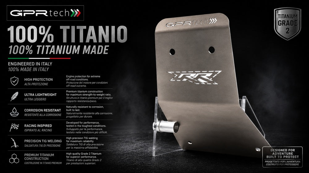 Beta RR 125 4T Motard 2021-2023 Titanium Skid Plate GPR TECH - photo 2