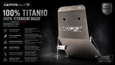 Beta RR 125 4T Motard 2021-2023 Titanium Skid Plate GPR TECH - photo 2
