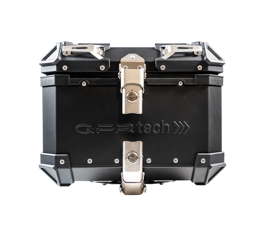 GPR Tech 26L Aluminum Universal Top Case, Black with Mounting Plate and Backrest - photo 1