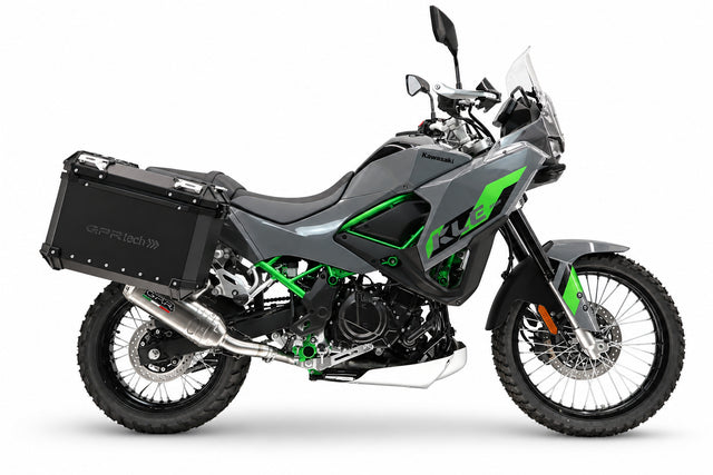 Kawasaki KLE 500 2026-2027 GPR Tech 38+32L Aluminum Side Cases, Black with Pannier Holders - photo 1