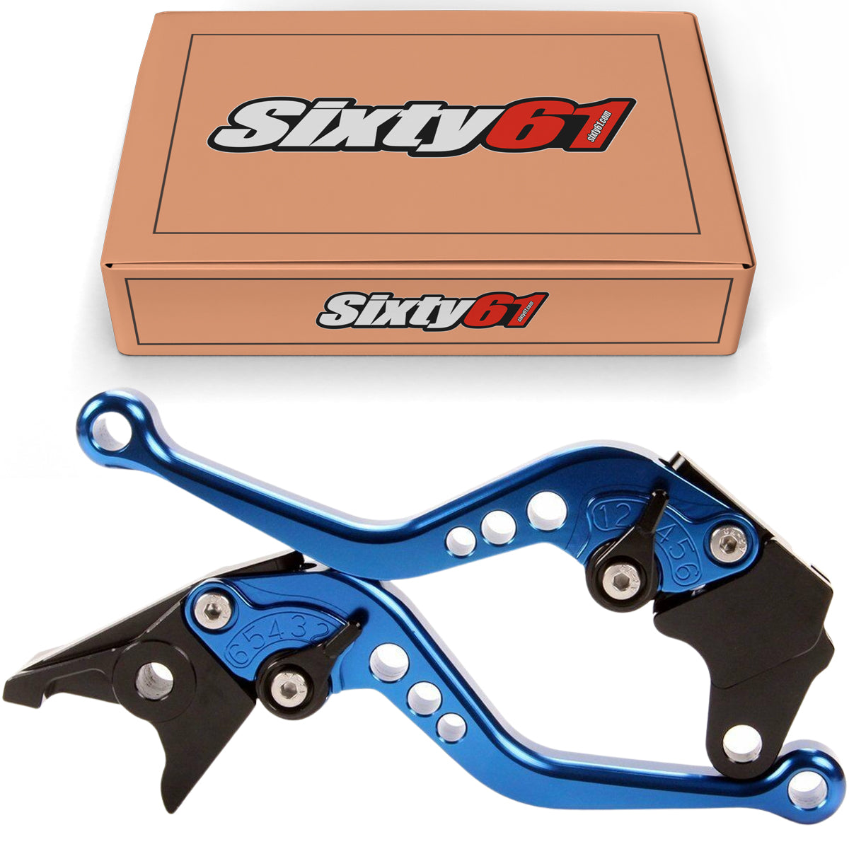 Kawasaki Brake & Clutch Levers, Blue Shorty Adjustable | Sixty61