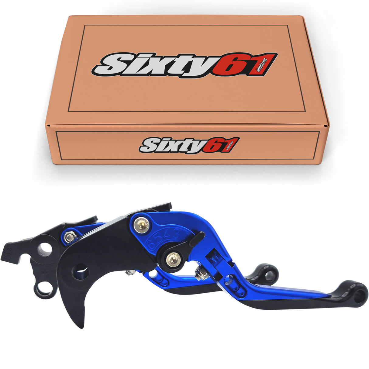 Kawasaki Blue Brake & Clutch Levers, Adjustable Sliding Folding