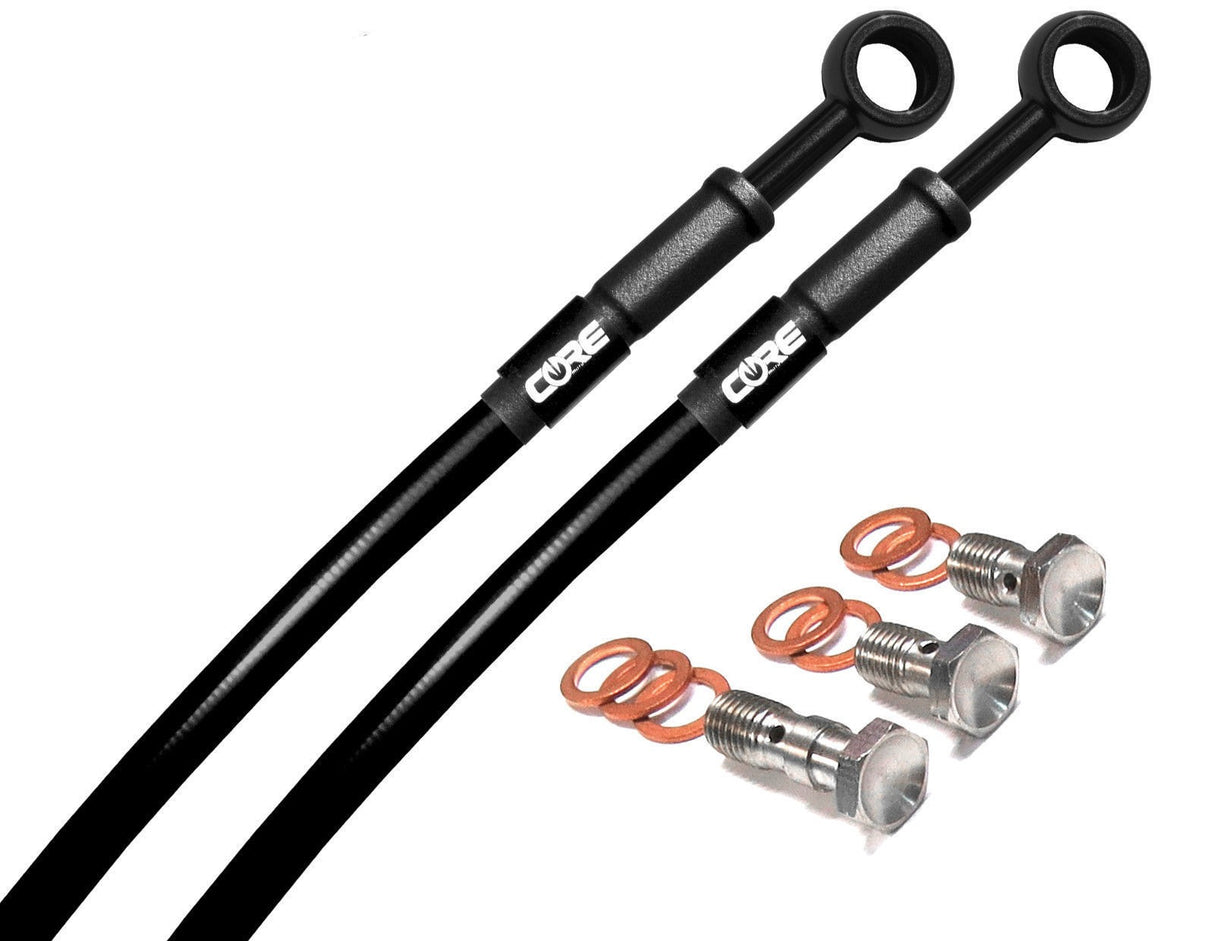 Conductos de freno delantero y trasero trenzados de acero negro Kawasaki Ninja 500 2024-2026