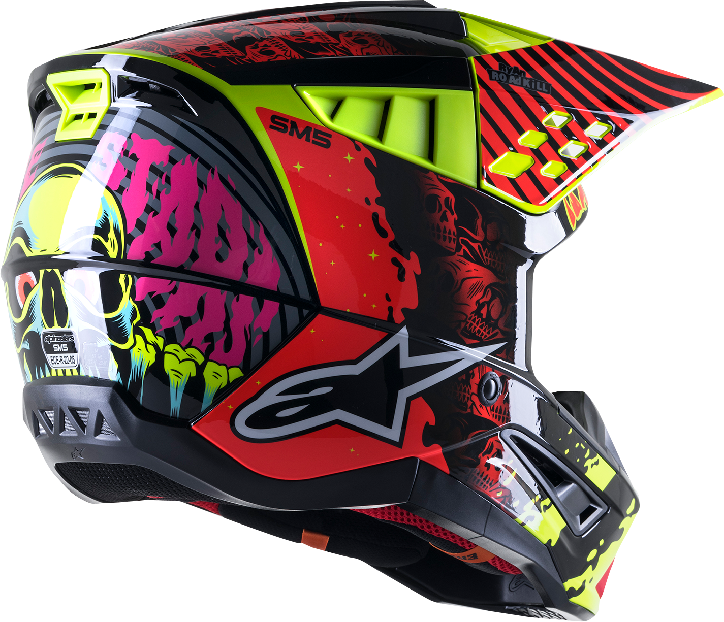 ALPINESTARS SM5 Motorcycle Helmet - Solar Flare - Gloss Black/Red