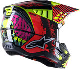Casco de motocicleta ALPINESTARS SM5 - Solar Flare - Negro brillante/Rojo/Amarillo - Grande 8305822-1355-LG