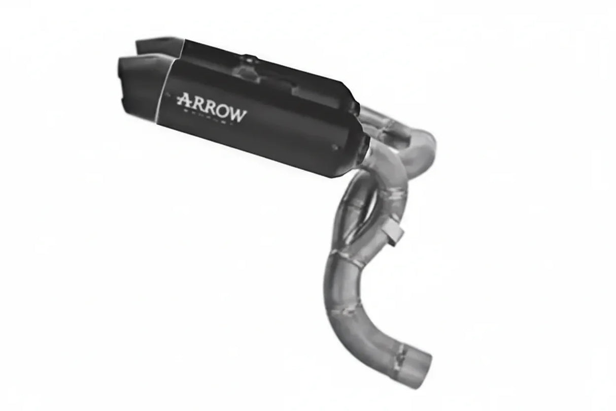 Silenciadores redondos de titanio oscuros DUCATI PANIGALE V2/V2S E5+ 2025 RH/LH + tubo de enlace de acero inoxidable - 77004PRN