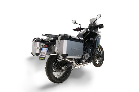 CF Moto 800 MT Touring/Explorer 2025-2026 GPR Tech 38+32L Aluminum Side Cases, Silver with Pannier Holders - photo 2