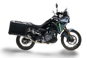 CF Moto 650 MT 2021-2024 GPR Tech 38+38L Aluminum Side Cases, Black with Pannier Holders - photo 1
