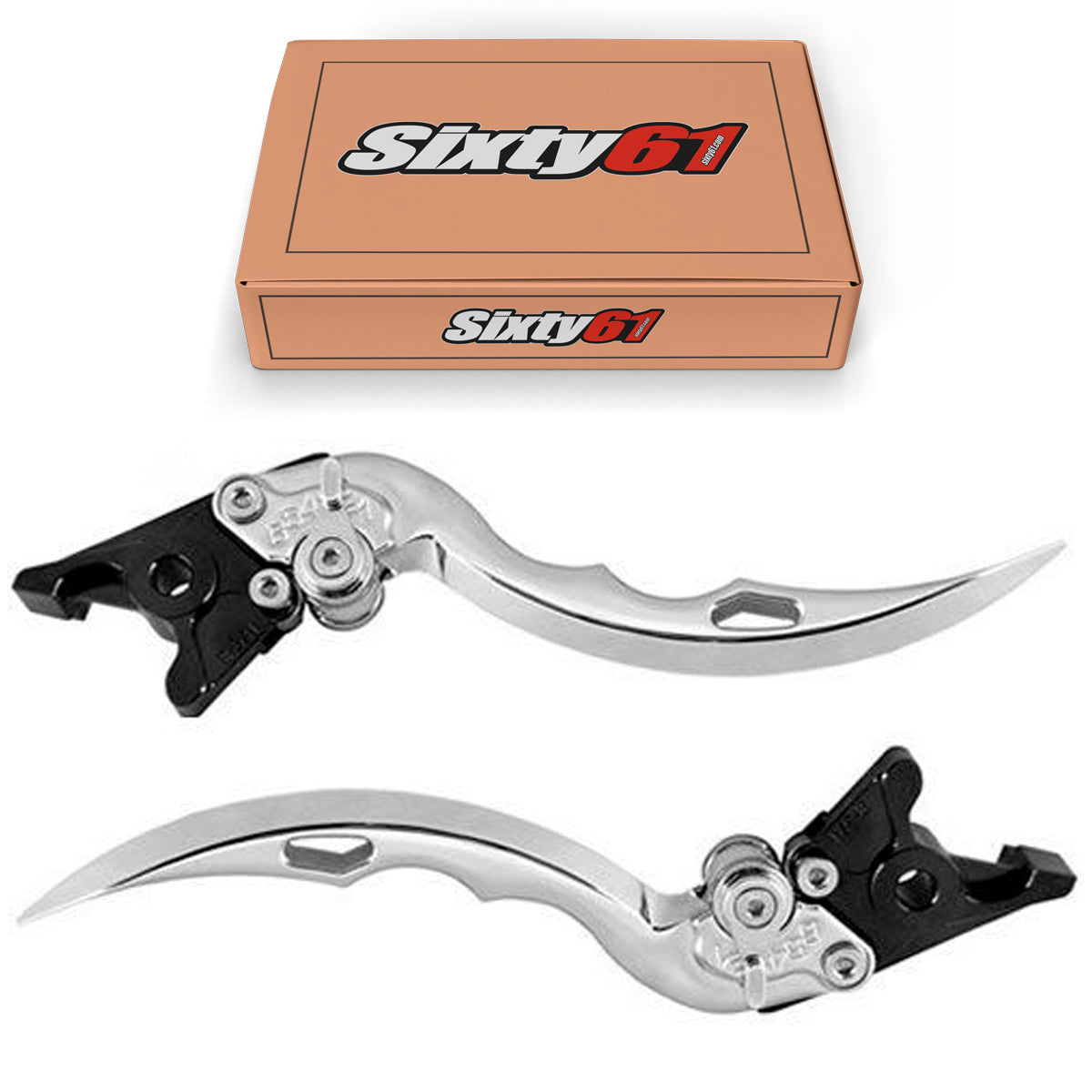 Kawasaki Chrome Brake & Clutch Levers Adjustable Blade Style | Sixty61