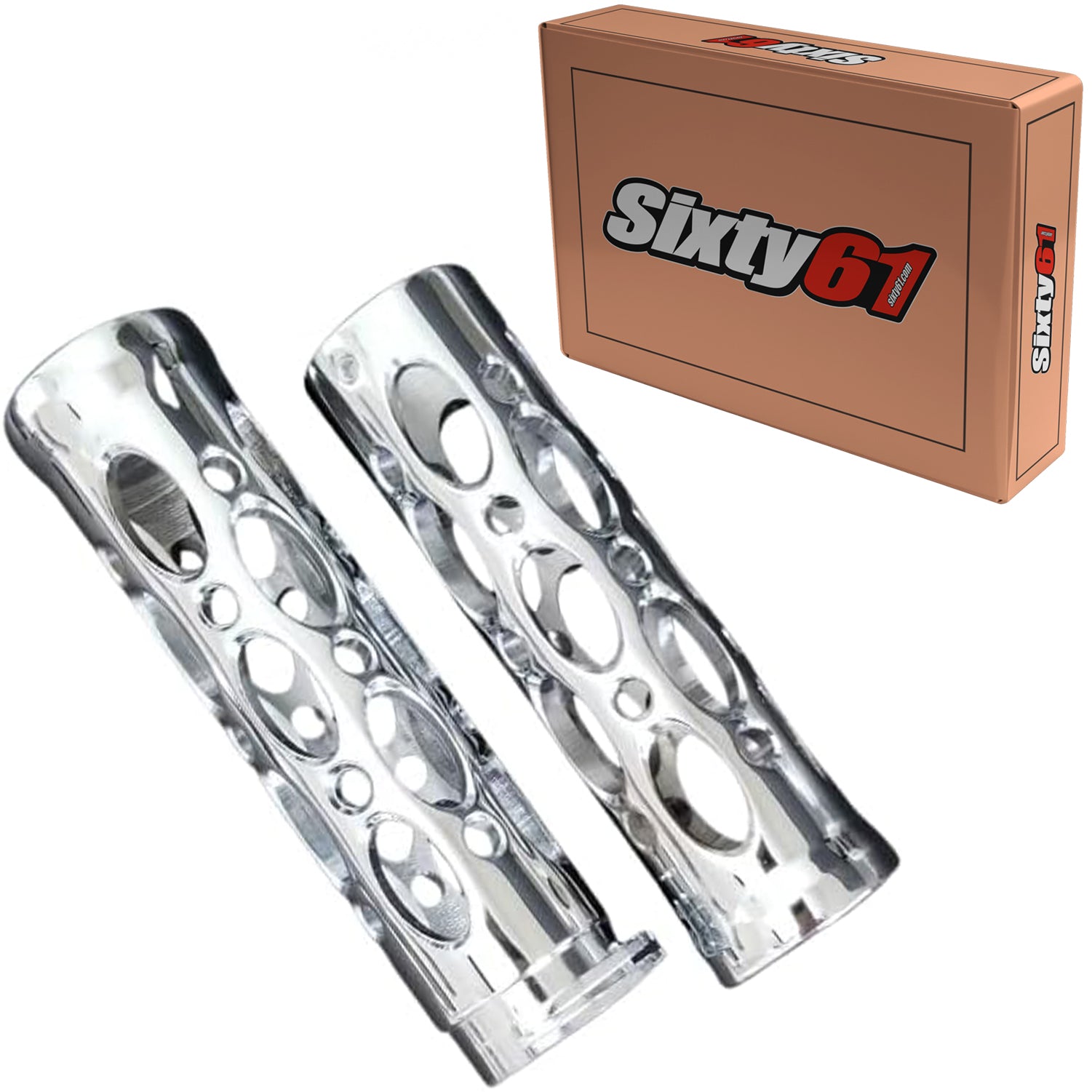 Honda VTX 1800 2002-2009 Chrome Hand Grips with Cut Outs 1