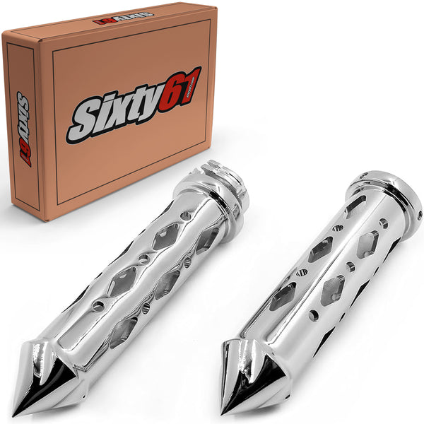 Hayabusa Chrome Grips With Spike Ends and Diamond Cut-Outs | Sixty61