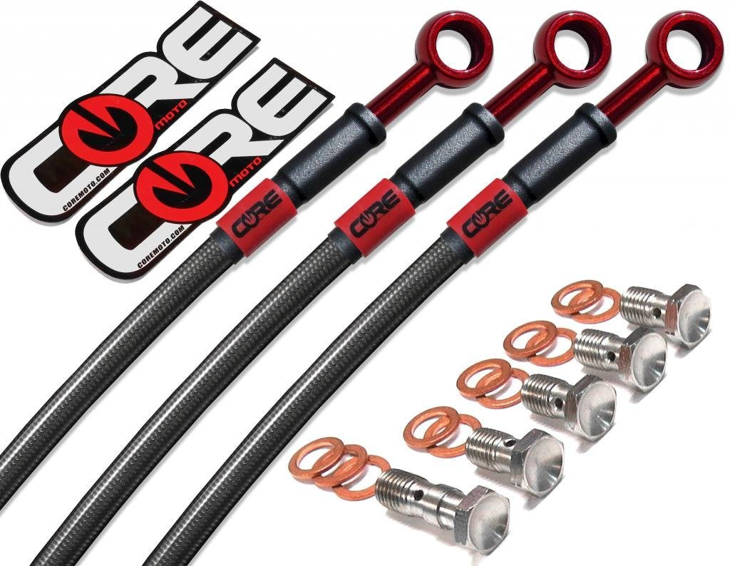 Kawasaki ZX9R 1996-1997 Front and Rear Brake Lines Carbon Smoke