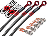 Yamaha R6S 2005 Front and Rear Brake Lines Carbon / Red Steel Braided