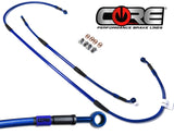 Yamaha YZ450FX 2016-2020 Front and Rear Brake Lines Translucent Blue Steel Braided