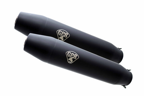 Honda Vtr 250 1988-1990 Exhaust GPR Silencers without link pipe Deeptone Black CafÃ¨ Racer