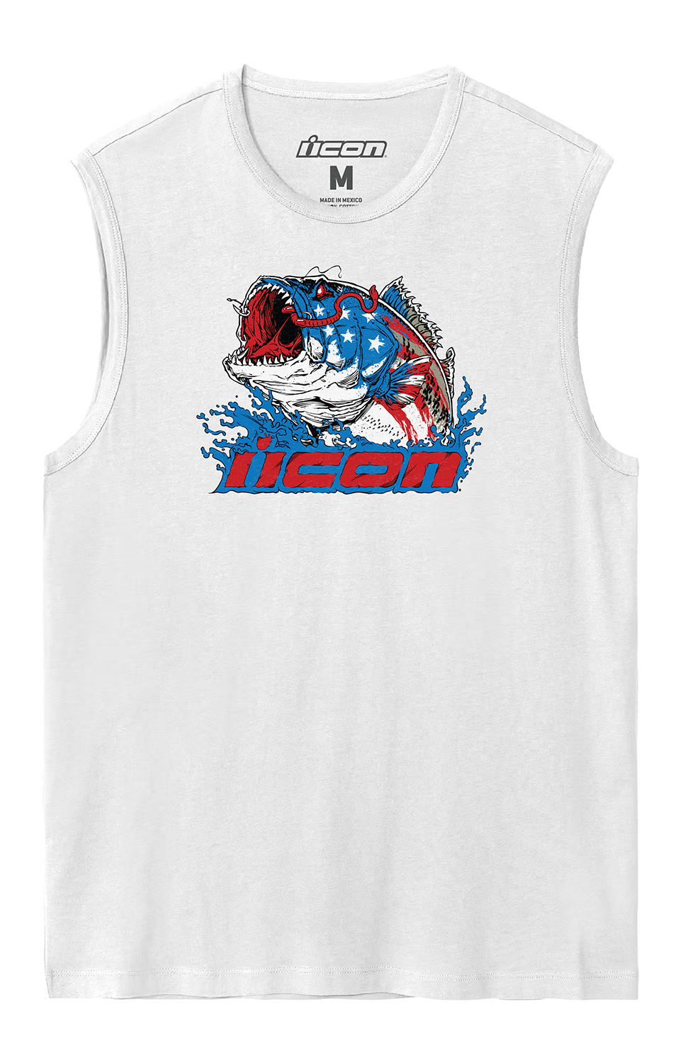 Camiseta sin mangas ICON American Basstard™ - Blanca - Grande 3030-24080