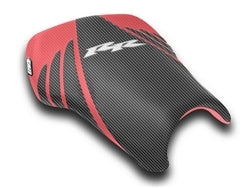 Funda de asiento delantero Luimoto | Tribal Flight | Honda CBR 600RR 2003-2004 en rojo, negro y plateado
