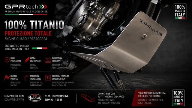 F.B. Mondial SMX 125 Enduro 2018-2020 Titanium Skid Plate GPR TECH - photo 1