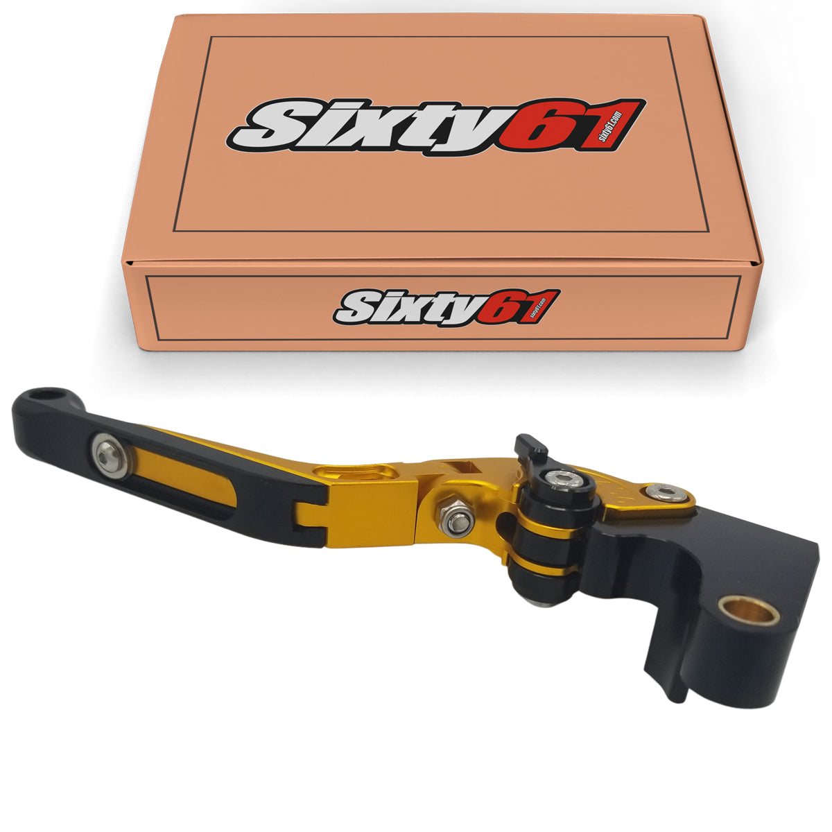 Kawasaki Gold Brake & Clutch Levers, Adjustable Sliding Folding