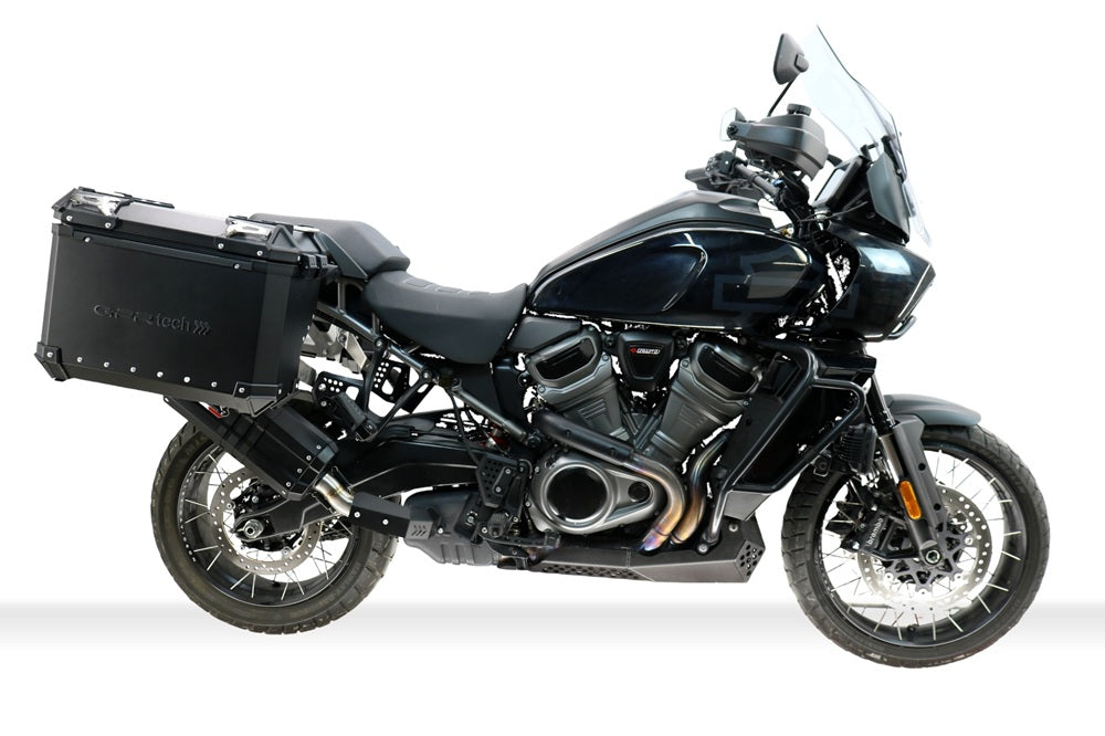 Harley Davidson Pan America 1250 2020-2024 GPR Tech 38+32L Aluminum Side Cases, Black with Pannier Holders - photo 1