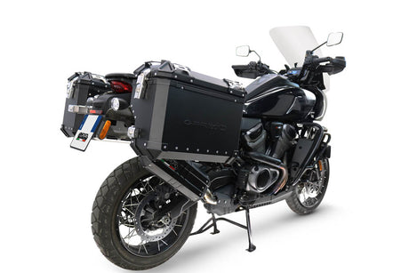 Harley Davidson Pan America 1250 2020-2024 GPR Tech 38+32L Aluminum Side Cases, Black with Pannier Holders - photo 2