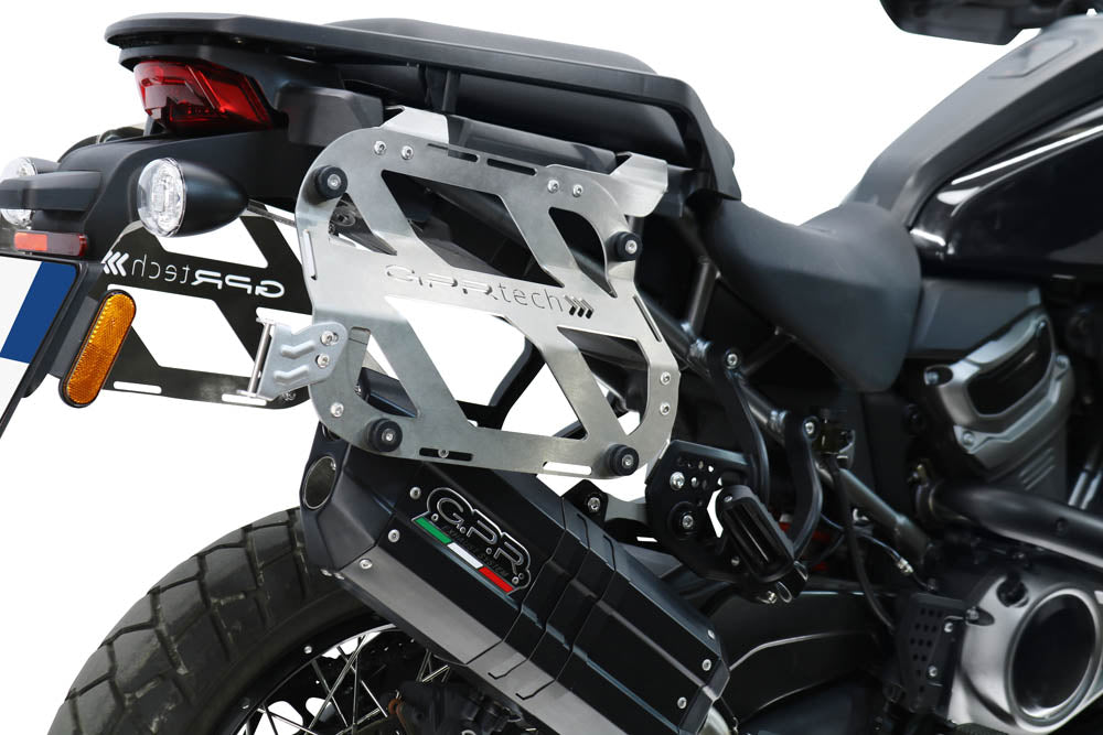 Harley Davidson Pan America 1250 2020-2024 GPR Tech 38+32L Aluminum Side Cases, Black with Pannier Holders - photo 4