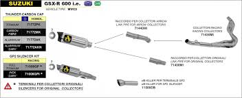 71006gp Arrow Suzuki GSXR 600 11-24 Titanium Gp2 Silencer With Racing Mid-Pipe