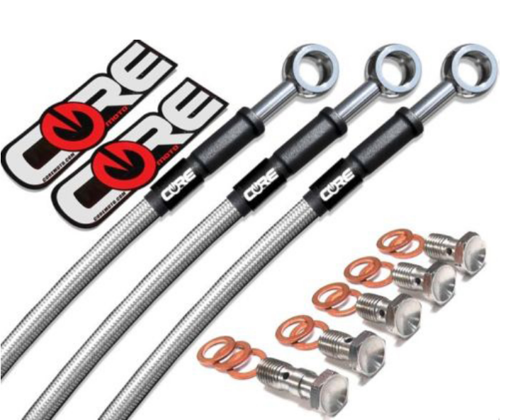 Kawasaki ZX12R 2000-2003 Front Rear Brake Lines Polished Clear