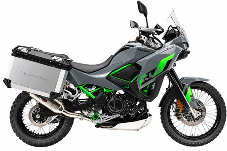Kawasaki KLE 500 2026-2027 GPR Tech 38+32L Aluminum Side Cases, Silver with Pannier Holders - photo 1