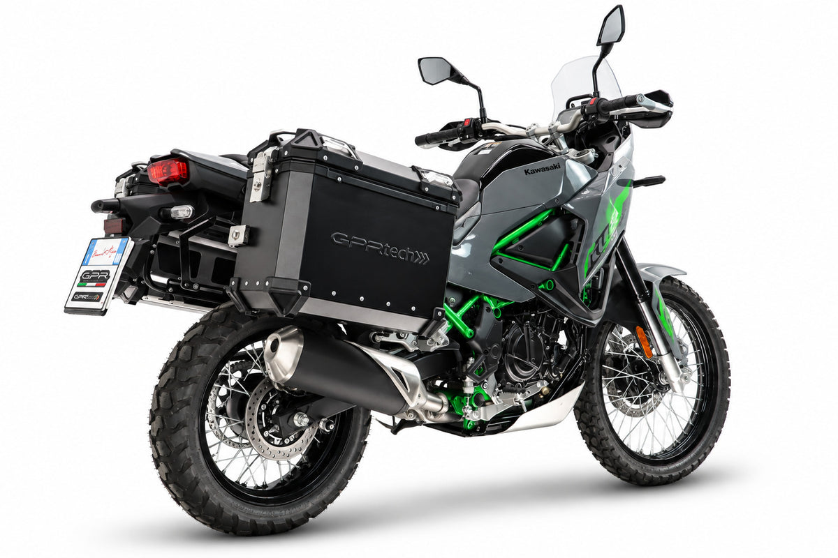 Kawasaki KLE 500 2026-2027 GPR Tech 38+38L Aluminum Side Cases, Silver with Pannier Holders - photo 2