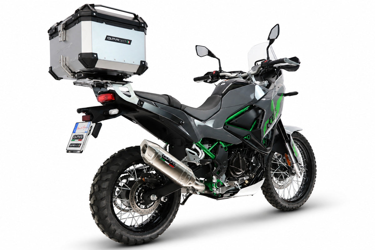 Kawasaki KLE 500 2026-2027 GPR Tech 55L Aluminum Top Case, Silver, with roof rack and mounting plate - photo 2