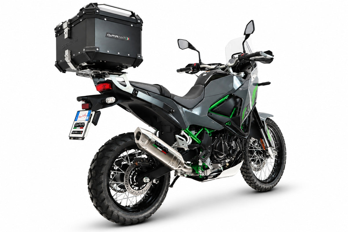 Kawasaki KLE 500 2026-2027 GPR Tech 45L Aluminum Top Case, Black, with roof rack and mounting plate - photo 2