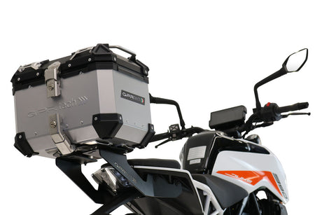 KTM Duke 390 2021-2023 GPR Tech 35L Aluminum Top Case, Silver, with luggage rack and mounting plate - photo 1