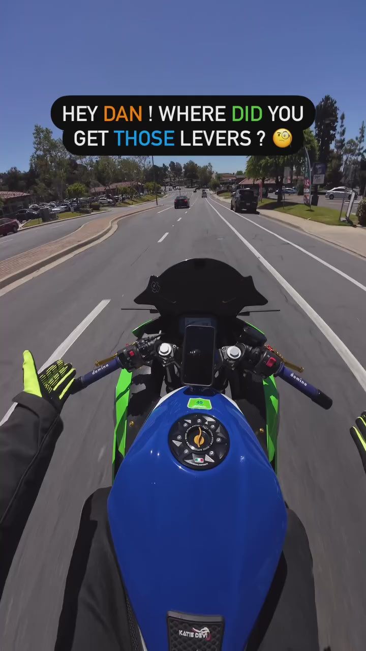 Kawasaki Brake & Clutch Levers, Gold Shorty Adjustable