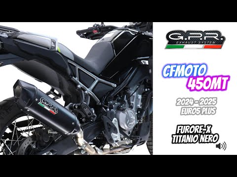 CF Moto 450 MT 2024-2026 Exhaust GPR Slip-on Furore-X Titanio Nero - video 2