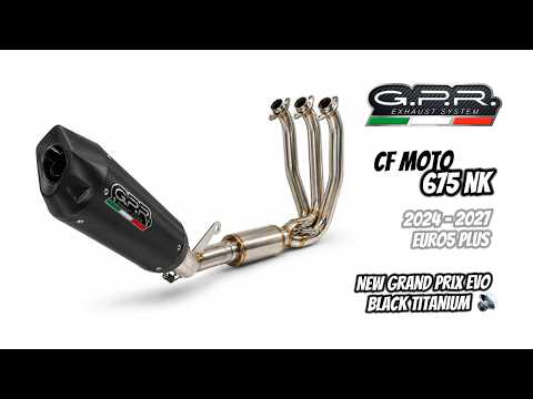 CF Moto 675 NK 2024-2027 Exhaust GPR Full System GP-Revo Black Titanium - video 1