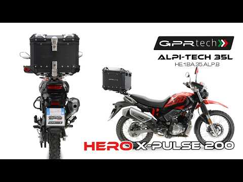 Hero Xpulse 200 4V 2025-2026 GPR Tech 35L Aluminum Top Case, Silver with Mounting Plate - video 1