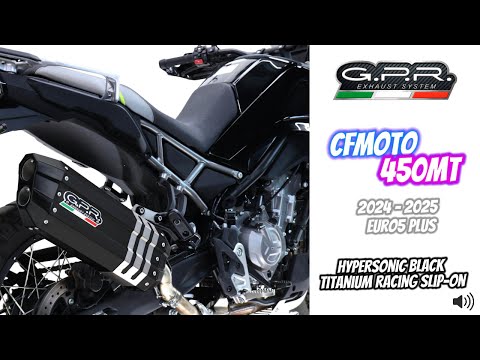 CF Moto 450 MT 2024-2026 Exhaust GPR Slip-on Hyper Sonic Black Titanium - video 2